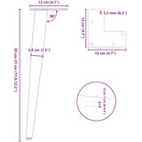  Noge za klub stolić konusnog oblika 4 kom crne 30-31 cm čelik | shoptok.hr