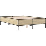  Okvir za krevet boja hrasta 120x190cm konstruirano drvo i metal | shoptok.hr
