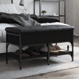vidaXL Klupa za cipele crna 82 x 42 x 45 cm od konstruiranog drva cijene