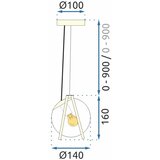 Toolight viseća svjetiljka APP1088-1CP zlatna white | shoptok.hr
