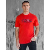 DStreet Koszulka męska z nadrukiem pomarańczowa | Shoptok.si