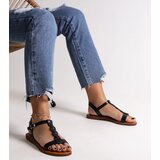 Gemre Black flat sandals Amaranth | ePonuda.com