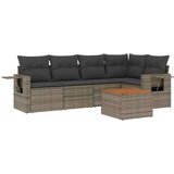 vidaXL 6-dijelni set vrtnih sofa od poliratana s jastucima sivi | shoptok.hr