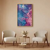  Plakat Night Flows - abstract waves in shades of blue and purple 40x60 Zlatni okvir | shoptok.hr
