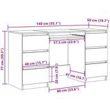 vidaXL Pisalna miza starinski les 140x50x77 cm inženirski les | Shoptok.si