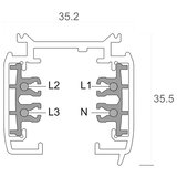 Planetitaly Trifazni tir 1 meter 230V svetlobni sistem za trifazne reflektorje 3-Phase ČRNA BARVA 1MT, (20561654) | Shoptok.si