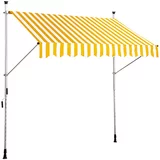 SUNFUN tenda s nosačem (žuto-bijele boje, širina: 2,5 m, izvlačenje: 1,3 m)