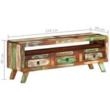 vidaXL TV ormarić raznobojni 110x30x40 cm od masivnog obnovljenog drva | shoptok.hr