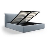 Milo Casa Svijetlo plavi tapecirani bračni krevet s prostorom za odlaganje s podnicom 180x200 cm Elio – | shoptok.hr