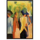  Slika - August Macke – Walker under trees (Walker in the park) 80x120 U crnom drvenom okviru | shoptok.hr