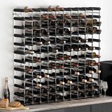  Stalak za vino za 120 boca crni od masivne borovine | shoptok.hr
