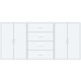 vidaXL Komoda 3 kom bijela 60x31x84 cm od konstruiranog drva | shoptok.hr