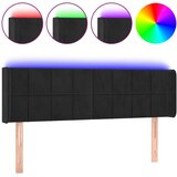 Maison Chic led posteljno vzglavje - vzglavna omarica - nočna omarica črno 147x16x78/88 cm žamet, (21712367) Cene