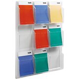 Helit Stenski zaslon, število predalov x format 9 x DIN A4, VxŠxG 937 x 762 x 51 mm | Shoptok.si