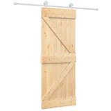 vidaXL Klizna vrata s priborom za montažu 80 x 210 cm masivna borovina | shoptok.hr