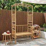  Vrtni luk s klupom Prirodna 115 x 50 x 205 cm Bambus | shoptok.hr