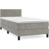 The Living Store Box spring postelja z vzmetnico svetlo siva 80x200 cm žamet - Box Spring Postelja, (21491205) | Shoptok.si