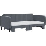  Dnevni krevet s pomoćnim ležajem i madracima tamno sivi 90x190 cm baršun | shoptok.hr