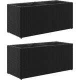  Vrtne sadilice s 2 posude 2 kom crne 72x30x32 cm poliratan | Eponuda.com