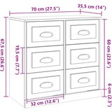  Komoda boja dimljenog hrasta 70x35,5x67,5 cm konstruirano drvo | shoptok.hr