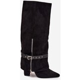 Boto Women's Heeled Boots with Decorative Strap Black Jolivine | Shoptok.si