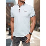 DStreet Koszulka męska polo z haftem biała | Shoptok.si