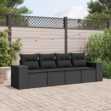  4-dijelni set vrtnih sofa od poliratana s jastucima crni | shoptok.hr