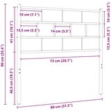  Metalno zamjensko uzglavlje bijelo 75 cm | shoptok.hr