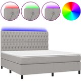  Krevet box spring s madracem LED svjetlosivi 180x200 cm tkanina | shoptok.hr