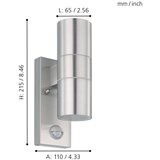 Eglo 79594- LED spoljašnje svetlo sa senzorom pokreta ARAPONGAS 2xGU10/2,8W/230V IP44 hrom | Eponuda.com