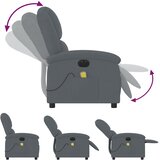  Električni masažni naslonjač tamnosivi baršunasti | shoptok.hr