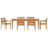  The Living Store Vrtna jedilna garnitura 7-delna trdna tikovina - Vrtna Jedilna Garnitura, (21446054) | Shoptok.si