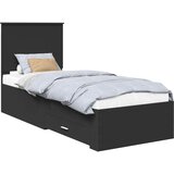  Krevetna konstrukcija s uzglavljem Crna i srebrna 70 x 190 cm | shoptok.hr