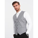 Ombre Men's suit vest without lapels - gray | Shoptok.si