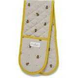 Cooksmart ® Bež-rumena bombažna dvojna kuhinjska rokavica Bumble Bees | Shoptok.si