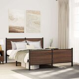 Metalni okvir kreveta bez madraca smeđa boja hrasta 150x200 cm | shoptok.hr