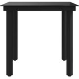  Vrtni blagovaonski stol crni 80 x 80 x 74 cm od čelika i stakla | shoptok.hr