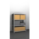 eurokraft pro Privijačeni regal za velike obremenitve, pocinkano, višina regala 1500 mm, osnovni regal, širina x globina 1300 x 600 mm | Shoptok.si
