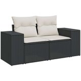  10-dijelni set vrtnih sofa s jastucima crni od poliratana | shoptok.hr