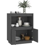  Komoda siva 60 x 34 x 75 cm od masivne borovine | shoptok.hr