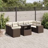 vidaXL 8-dijelni set vrtnih sofa s jastucima smeđi od poliratana | shoptok.hr