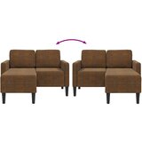  Dvosjed s ležaljkom L-oblika smeđa 125 cm umjetna koža | shoptok.hr