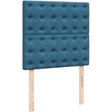  Otomanski posteljni okvir z vzmetnicami moder 80x200cm žamet | Shoptok.si