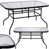 springos stakleni vrtni stol 120 x 70 x 70 cm crni | shoptok.hr