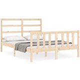  The Living Store Posteljni okvir z vzglavjem trden les - Posteljni Okvir, (21453885) | Shoptok.si