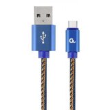 Gembird CC-USB2J-AMCM-2M-BL premium jeans (denim) type-c usb cable with metal connectors, 2 m, blue | Eponuda.com