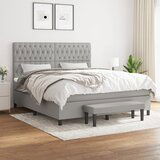 The Living Store Box spring postelja z vzmetnico svetlo siva 180x200 cm blago - Box Spring Postelja, (21518530) Cene