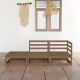  Sedežna garnitura 3-delna medeno rjava trdna borovina Cene