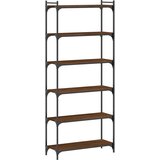  The living store knjižna omara 6-nadstropna rjavi hrast 80x30x188 cm inž. les - knjižna omara, (21503009) | Shoptok.si