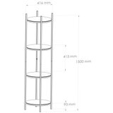Hanah home polica za knjige vogue black smoked glass